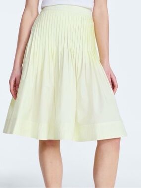 Free Assembly Women's Pintuck Knee Length Skirt Yellow Light Sz XXL NWT